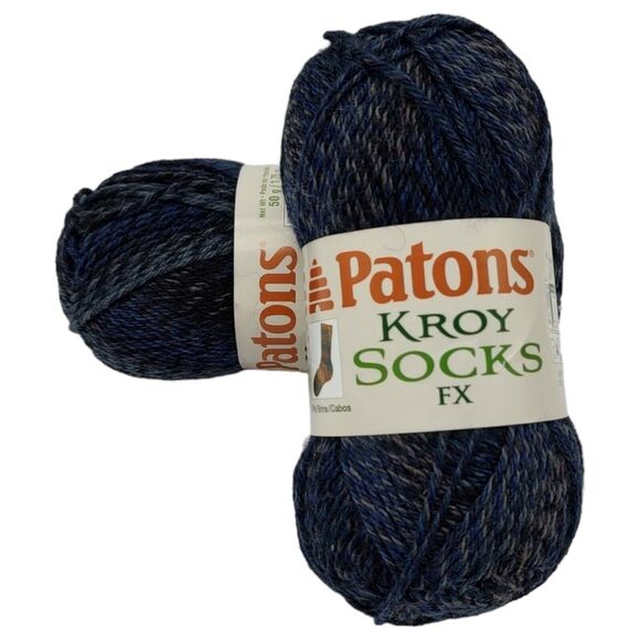 Patons Kroy Socks FX Super Fine Yarn 2 Skeins Cadet Colors 50g/1.75oz/166yds ea - Picture 4 of 5